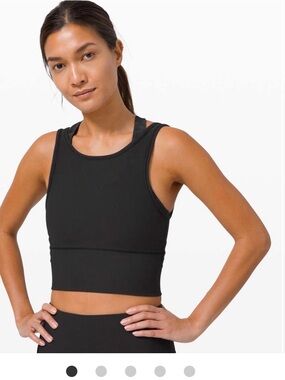 Lululemon Power Ribbed Tank Cropped size 8 black
